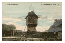 Carte postale moulin de Saint Briac - France