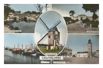 carte postale moulin a vent des huttes - Gravelines - Nord - France