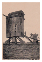 Carte postale moulin  vent - Quivy - Nord - France