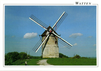 Carte postale moulin  vent de la Montagne - Watten - Flandres - France